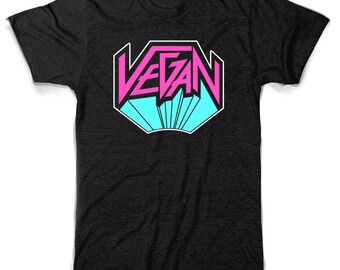 VEGAN METAL SHIRT - Vegan T Shirt - Screenprinted Tee Shirt Vegan 80s Hairband Heavy Metal band shirt