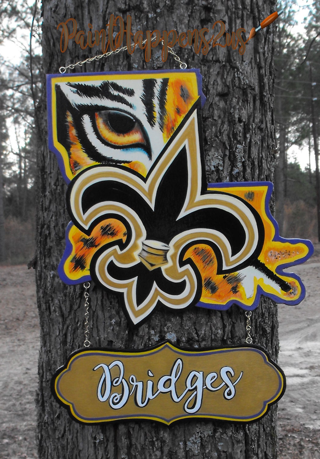 Louisiana Door Hanger Lsu Geaux Tigers Logo Zoom
