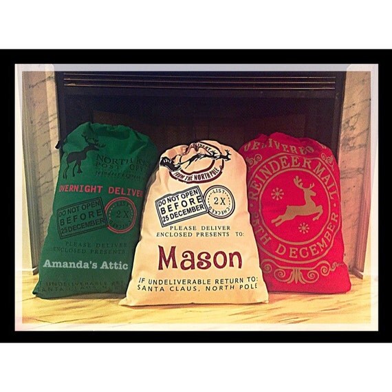 personalized santa gift bags christmas present bags personalized santa gift bags christmas present bags