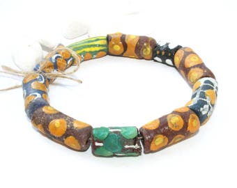 10 pieces, handmade antique trade beads, African,