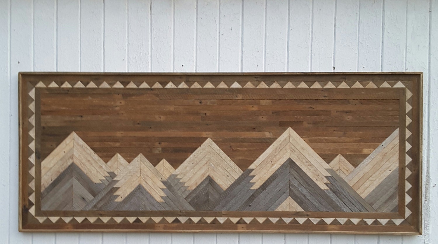 Reclaimed Wood Wall Art Large Mountain Art King by ...