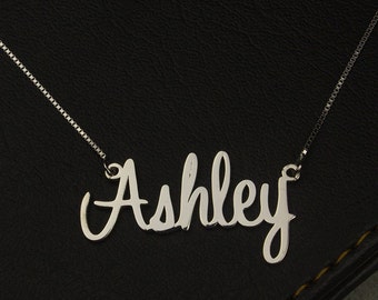 Name Necklace Silver, Personalized Name Necklace, Sterling Silver Necklace, Name on Necklace, Name Pendant, Font Necklace, Woman Jewelry