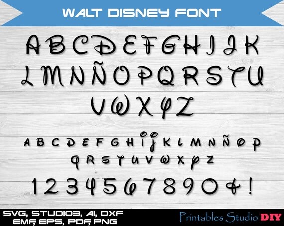 Download Disney font SVG cuttable Alphabet and Numbers Svg Dxf Eps ...