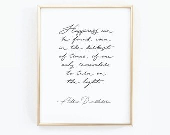SALE - Harry Potter Poster, Digital Print, Harry Potter Art, Dumbledore Quote, Printable Art, Hogwarts, Potter Decor, Minimalist Print