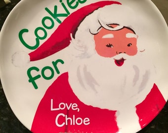 Christmas cookie plate personalized cookies for Santa plate Santa cookie plate personalized cookie plate for Santa cookies and milk set
