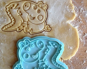 Peppa Pig cookie cutter. George cookie stamp. Kid's party supplies cookies