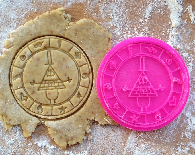Bill Cipher cookie stamp. Gravity Falls cookie cutter. Gravity Falls cookies