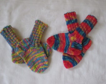 2 Pack Twin Pack baby socks hand made foot 13 cm Gr. 19/20 sock yarn