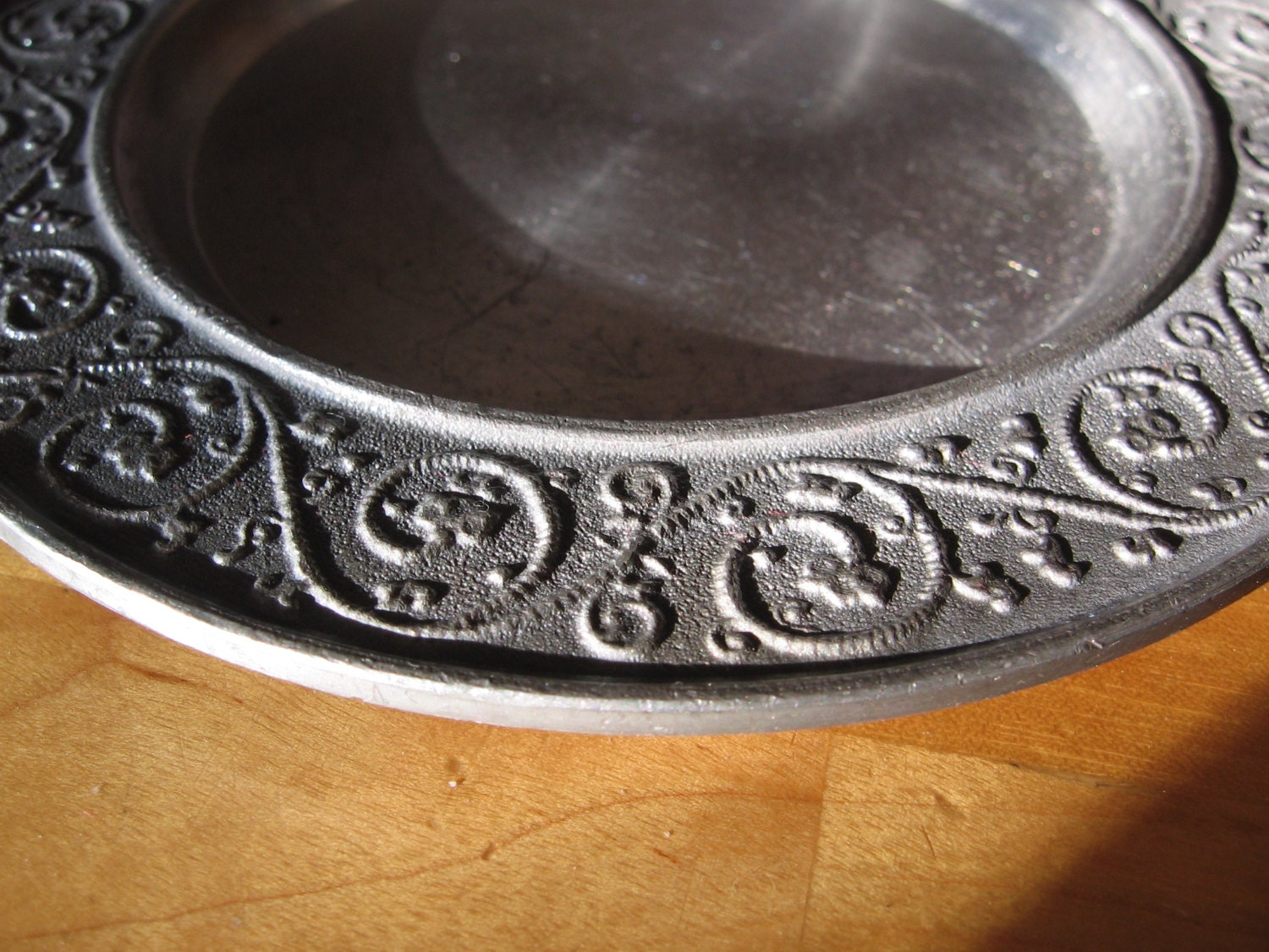Vintage Pewter Plate Small Pewter Plate Decorative Pewter