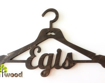 Personalized Wooden Cloth Hanger. Groom hanger. Wedding hanger. Custom hanger. Groomsmen hanger. Rustic Dad