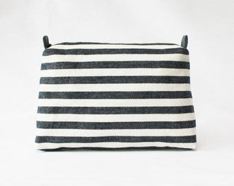 Stripe pouch, cosmetic pouch, makeup bag, travel pouch