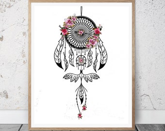 Dreamcatcher Wall Art dream catcher wall art native american poster tribal wall Dreamcatcher Wall Art dream catcher wall art native american poster tribal wall