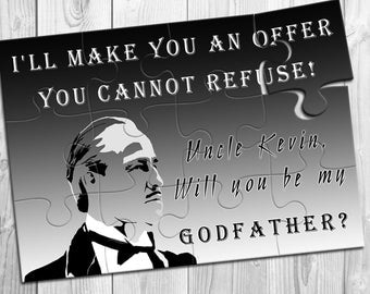 Puzzle Invitation for Godfather, Will you be my Godfather, Will you be our Godfather, Godfather gift, Godfather Proposal, Godfather Invite