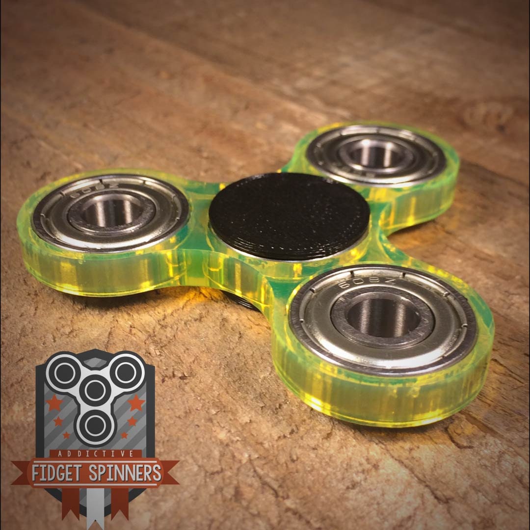 Acrylic EDC Spinner Tri Bar Fidget Toy with Caps