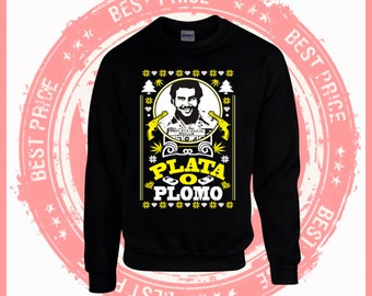 Pablo Escobar sweater-Plata o Plomo-unisex Ugly christmas sweater - Narcos- crewneck Plata O Plomo Pablo Escobar-ugly sweater party-Escobar