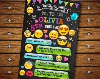 Emoji Invitation / Emoji Birthday / Emoji Party / Emoji Birthday Invitation / Emoji Printable / Emoji Card / Emoji Invite / Emoji