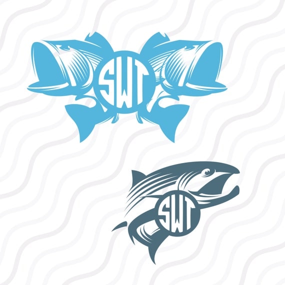 Fish SVG Fishing SVG Fish Monogram SVG Cut table