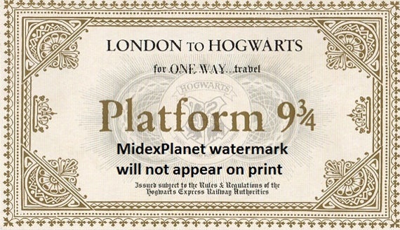 Harry Potter Hogwarts Express Ticket Printable Harry Potter