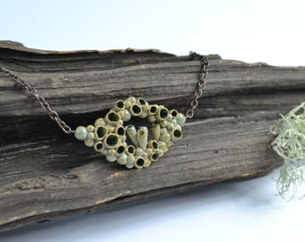 nature jewelry, forest jewelry, lichen necklace