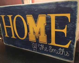 Michigan home sign,michigan football, michigan home decor