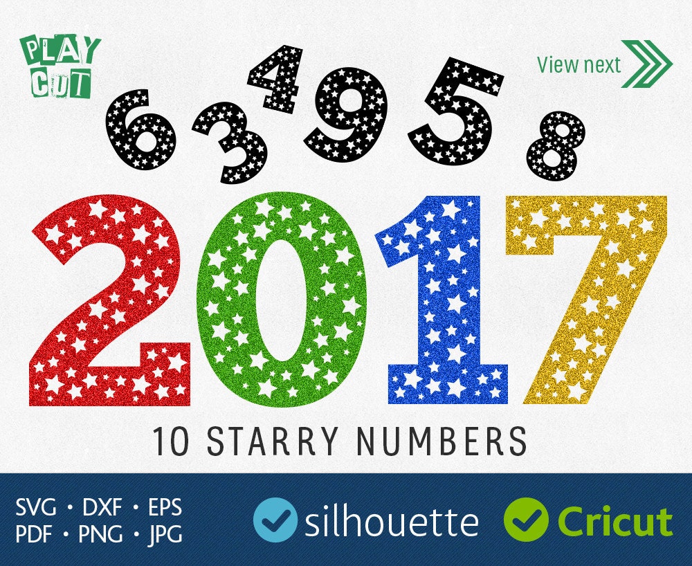 STAR NUMBERS SVG Dxf cut files Cricut Download digital vector