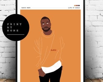 Printable Kanye west life of pablo poster, kanye west life of pablo merch, Kanye west, Kanye west album art, Kanye west print at home gift