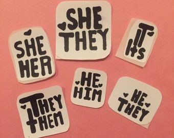 Pronouns Stickers