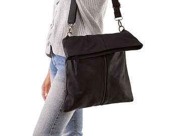crossbody bag - leather crossbody - leather bag - leather purse - shoulder bag - crossbody purse - cross body bag - black crossbody