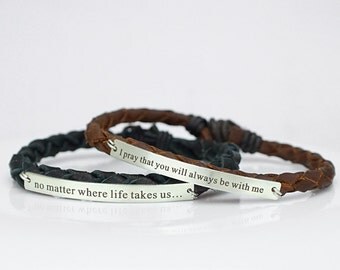 Long Distance Relationship Bracelets, BFF Bracelet, Couples Bracelet, Engraved Bracelet, No Matter Where, matching bracelets, his and her