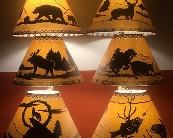 Rustic Lamp Shades! Listed by bottom diameter size and style. Scroll down the page for more sizing info