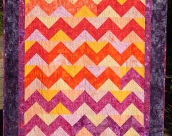 Moden Batik Chevron Patchwork Quilt
