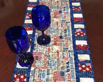 46 Inch Patriotic 4th of July Table Runner