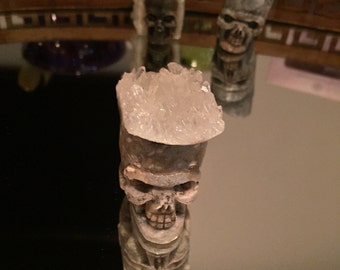 Carved skull quartz