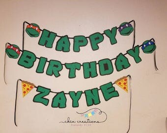 Ninja Turtles birthday banner