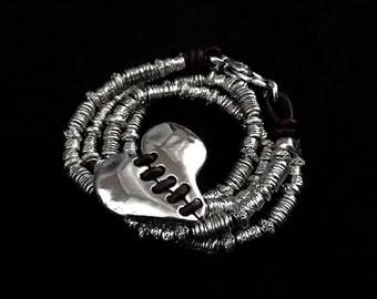 Leather Jewelry, Silver Chokers, Wrap Bracelets, Beaded Bracelets, Silver Bracelets, Women’s Jewelry, Gifts for Her, Heart Necklace, Choker
