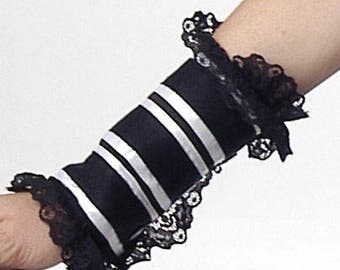 Black and White Romanz Wrist Cuffs