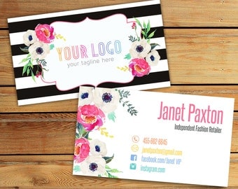 Lularoe Business Cards , Fashion Retailer Card, Home Office Approved Fonts and Colors, 1-3 business days , White Flowers