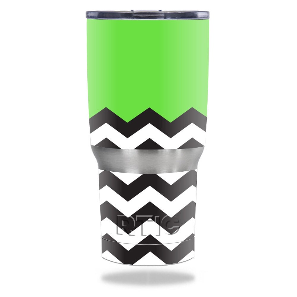 Lime Green Chevron Tumbler Wrap Tumbler Skin Custom Yeti