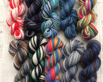 Regia Sock Yarn Mini Skein Set --- 10 Mini Skeins/25 Yards Each/5.5 Grams Each
