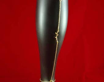 Gold Calf Chain with Branch Pendant