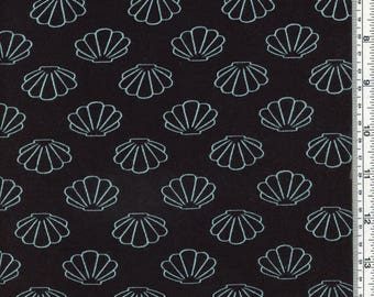 Mint Seashells Rayon Spandex Jersey Fabric