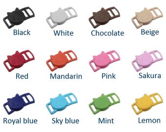 25 sets of Cat Head Curved Buckles|Plastic hardware|Adjustable straps pet kitten collar bags rucksack|Side press release|Handmade supplies