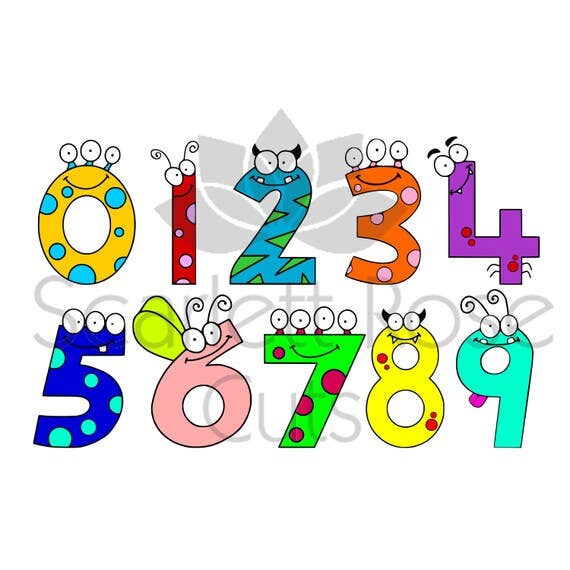 Download Monster Birthday Party Numbers SVG set cut files for