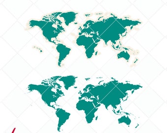 world map digital stamp, world map svg print files, 300 dpi printable world map, clipart
