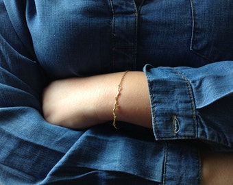 Gold Organic Twig Branch Bracelet