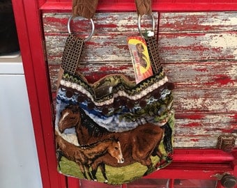 Horse Tapestry Shoulder Bag