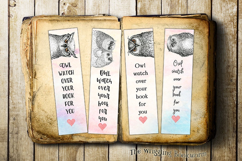 printable bookmark owls instant download funny quote