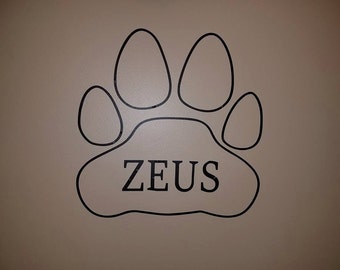 Dog Paw Print Wall Decal - Custom