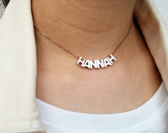 Name Choker Initial Choker Customized Choker Capital Letter Necklace Rose Gold Choker Necklace Personalized Gothic Choker Custom Choker
