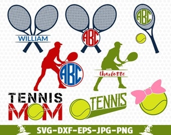 Tennis SVG Tennis Monogram Svg Tennis Racket and Ball SVG Tennis svg Cut Files svg dxf eps png jpg Tennis Mom SVG